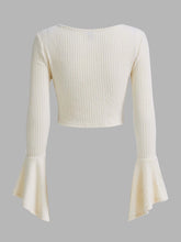 EZwear Flounce Sleeve Crop Tee